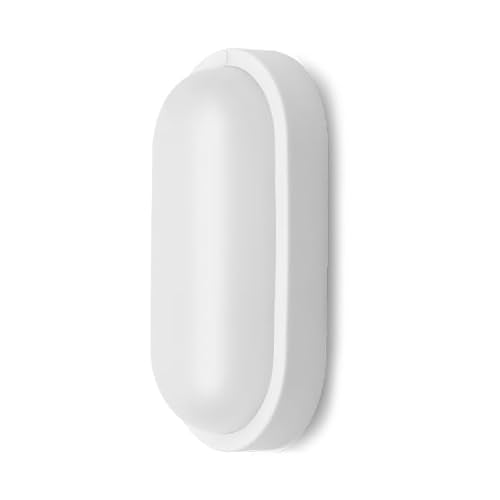 Braytron LED 18W Wand Decken Leuchte Oval Feuchtraumleuchte Weiß Außen Garage IP54 (Warmweiß 3000K) von Braytron