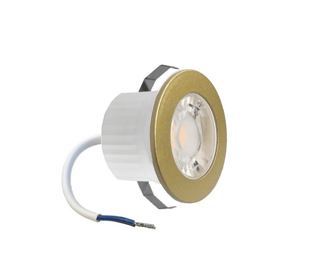 Braytron LED Einbaustrahler 3 Watt LED mini Einbauleuchte Einbaustrahler Spot Gold Neutralweiß, Neutralweiß, 3w, 210 Lumen, Neutralweiß, Ø44 x 28 mm, Gold, Lochmaß: Ø32, rund, IP54 von Braytron