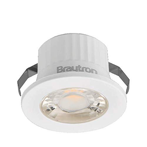 Braytron LED Mini Einbaustrahler 3W Spot IP54 Wassergeschützt 240 Lumen 3000K Warmweiß Einbauleuchte Spotlight Rund Weiß von Braytron