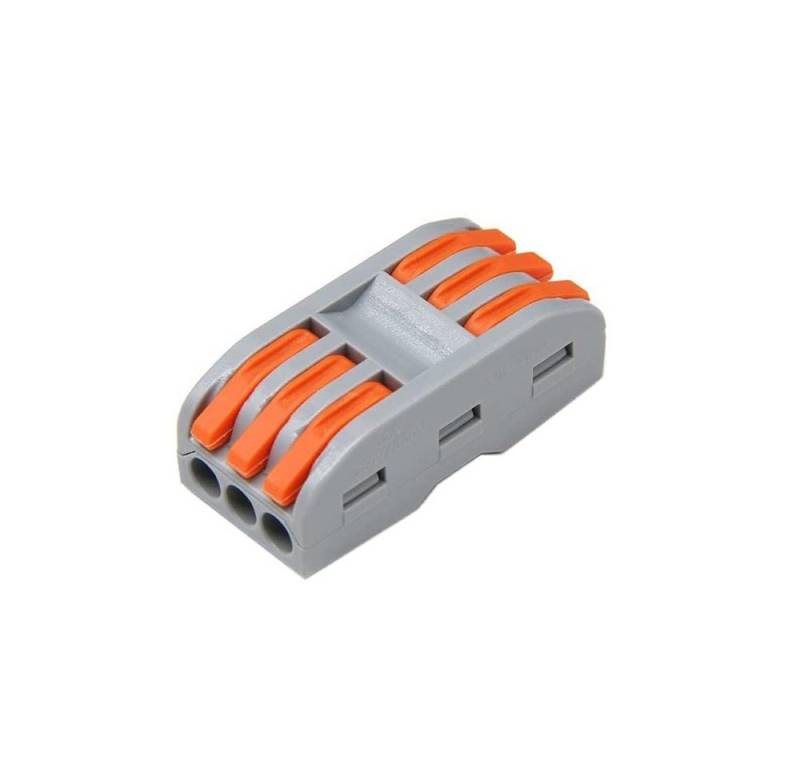 Braytron LED Stripe Durchgangsverbinder Klemme Verbindungsklemme 2 oder 3 Leiter mit Hebel, 50 Durchgangsverbinder 3-Leiter 0,2-4 qmm mit Betätigungshebel von Braytron