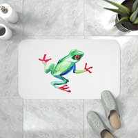 Grüner Laubfrosch Badematte - Wildlife Badezimmerteppich Vogel Bad Dekor Badezimmer Teppiche Wohnkultur von BrazenDesignStudio