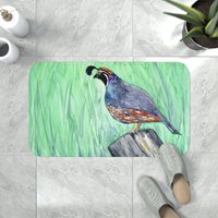 Quail Badematte - Wildtier Badematten Vogel Bad Dekor Badezimmer Teppiche Wohnkultur Quail Badematte - Wildtier Badematten Vogel Bad Dekor Badezimmer Teppiche Wohnkultur von BrazenDesignStudio
