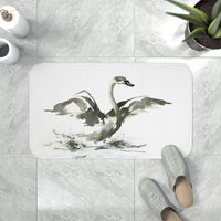 Schwan Badematte - Wildtier Badematten Vogel Bad Deko Badezimmer Teppiche Wohnkultur von BrazenDesignStudio