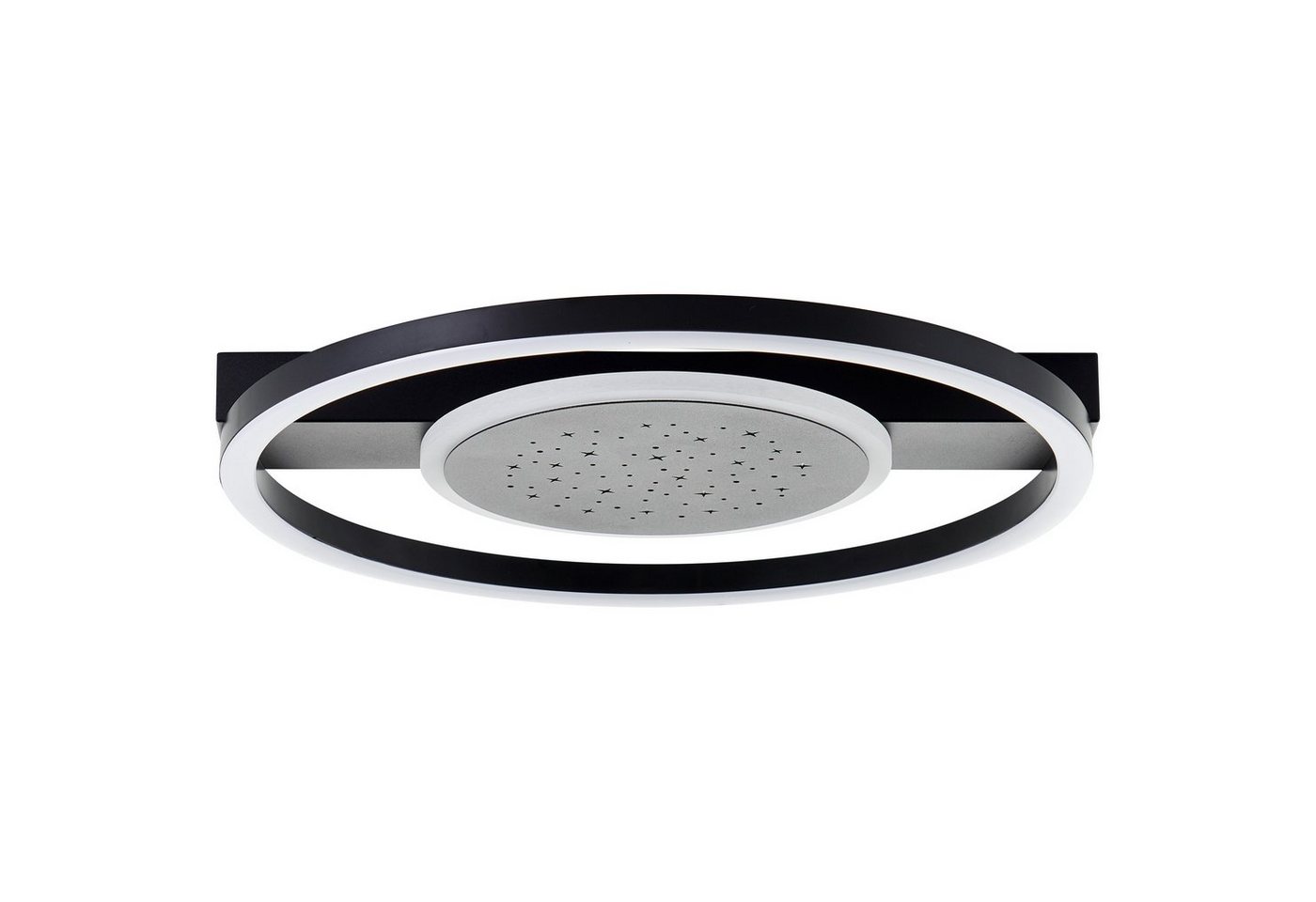 BreLight LED Deckenleuchte Reno, LED fest integriert, Warmweiß, 37 x 37 cm, 2400 lm, 3000 K, Sternenglanz, schwarz von BreLight