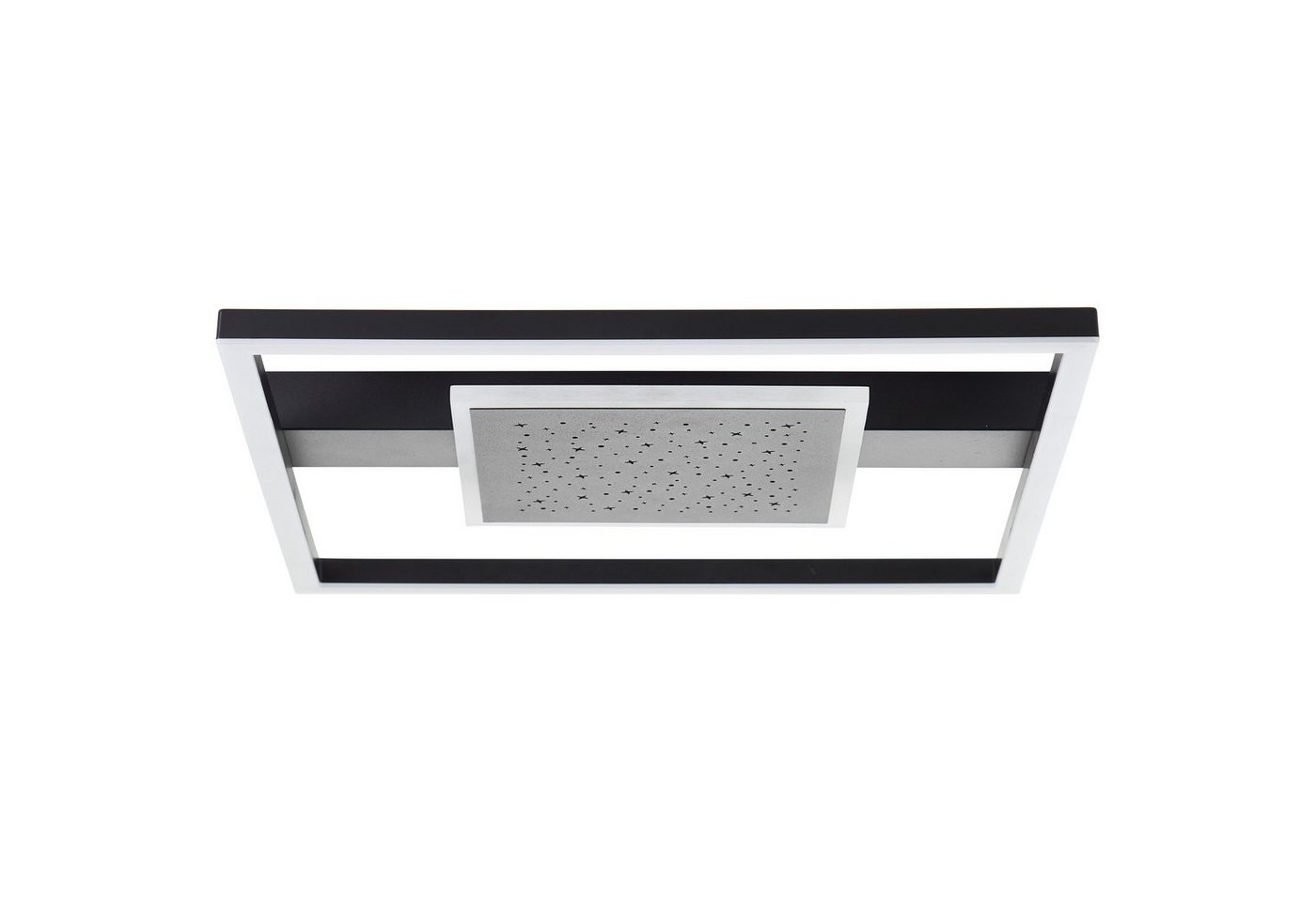 BreLight LED Deckenleuchte Reno, LED fest integriert, Warmweiß, 37 x 37 cm, 3500 lm, 3000 K, Sternenglanz, schwarz von BreLight