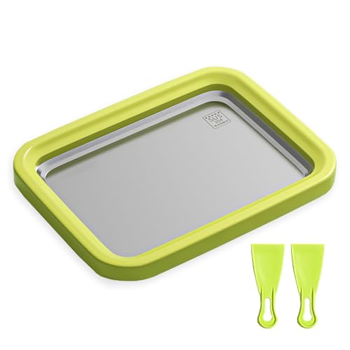 Gerollte Eismaschine, Eltern-Kind-hausgemachte Instant-Joghurt-Maschine, mit 2 Spateln, ohne Stecker, lebensmittelechter 304 Edelstahl, sicherer für Kinder (grün, 22,6 x 17,5 x 4,1 cm) von Break The Waves