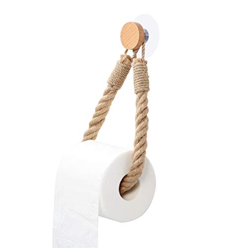 Breale Retro-Wand-Halterung Hanf Seil Toilette Papier Halter Rack Handtuch hängen Karabiner Seil mit Montage Kit Home Hotel Badezimmer Dekor von Breale
