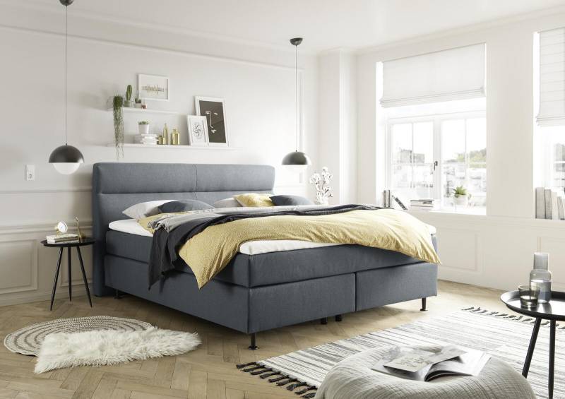 Breckle Boxspringbett BOXSPRINGBETT III ca. 180 x 200 cm in Stoff 5087 blau von Breckle