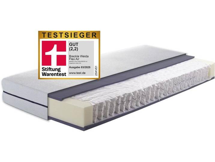 Taschenfederkernmatratze BRECKLE Flex Air , weiß, B:90cm H:19cm L:190cm, Bezug: 100% Polyester, Matratzen Taschenfederkernmatratze BRECKLE Flex Air , weiß, B:90cm H:19cm L:190cm, Bezug: 100% Polyester, Matratzen von Breckle