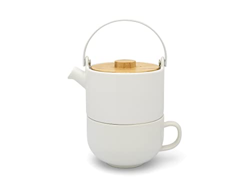 Bredemeijer weißes Mattes Keramik Tea-for-one Set 0.5 Liter 2-teilig von Bredemeijer