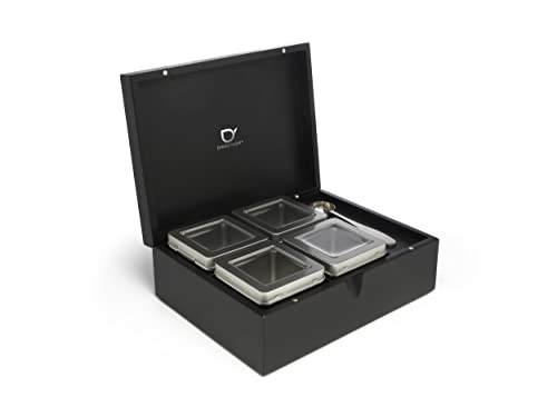 Bredemeijer großes schwarzes edles Teebox Set 6-teilig inkl. Teemaßlöffel von Bredemeijer