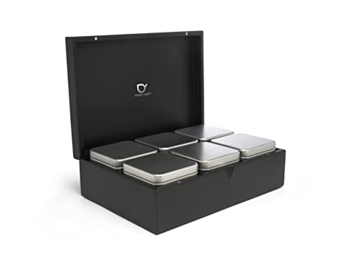 Bredemeijer großes schwarzes edles Teebox Set 7-teilig inkl. 6 Teedosen von Bredemeijer