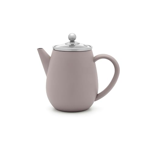 Bredemeijer Doppelwandige Teekanne 0.5 Liter - kleine isolierende Edelstahlkanne grau mit Glasdeckel & Tee-Filter Sieb-Einsatz - ideal für lose Teesorten Bredemeijer Doppelwandige Teekanne 0.5 Liter - kleine isolierende Edelstahlkanne grau mit Glasdeckel & Tee-Filter Sieb-Einsatz - ideal für lose Teesorten von Bredemeijer