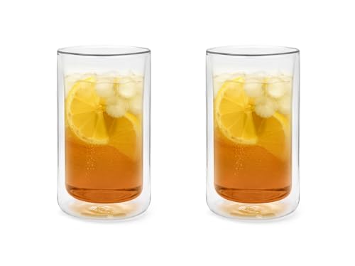Bredemeijer 2-teilige doppelwandige Trinkgläser aus Glas - Glasbecher mit je 400 ml Fassungsvermögen - für kalte und heiße Getränke von Bredemeijer