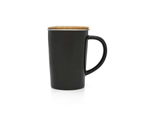 Bredemeijer Schwarze Teetasse mit 400 ml Filter und Bambusdeckel von Bredemeijer