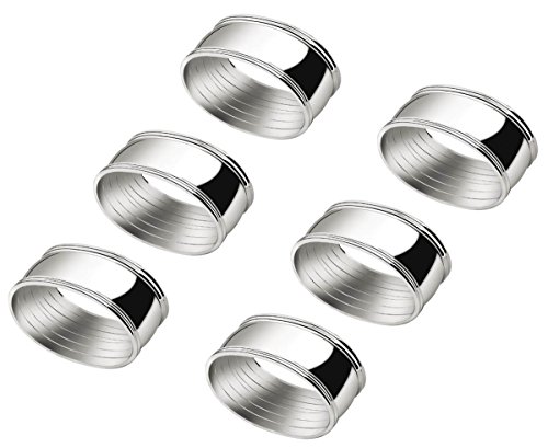 Stoffserviettenring oval 6er-Set 5,5x4,2cm versilbert, Silber von Bredemeijer