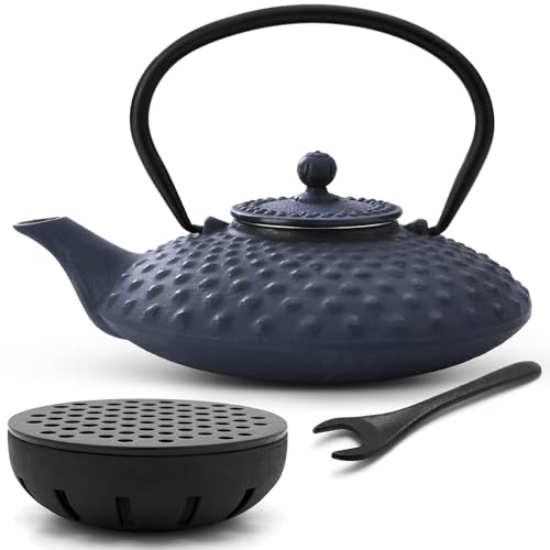 Bredemeijer Teekanne asiatisch Gusseisen Set 0.8 Liter - blaue Gusskanne mit Henkel & Edelstahl Tee-Filter Sieb-Einsatz für losen Tee & gusseisernen Stövchen & Deckelheber Bredemeijer Teekanne asiatisch Gusseisen Set 0.8 Liter - blaue Gusskanne mit Henkel & Edelstahl Tee-Filter Sieb-Einsatz für losen Tee & gusseisernen Stövchen & Deckelheber von Bredemeijer