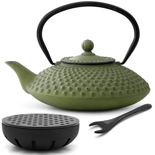 Bredemeijer Teekanne asiatisch Gusseisen Set 1.25 Liter - grüne Gusskanne mit Henkel & Edelstahl Tee-Filter Sieb-Einsatz für losen Tee & gusseisernen Stövchen & Deckelheber Bredemeijer Teekanne asiatisch Gusseisen Set 1.25 Liter - grüne Gusskanne mit Henkel & Edelstahl Tee-Filter Sieb-Einsatz für losen Tee & gusseisernen Stövchen & Deckelheber von Bredemeijer
