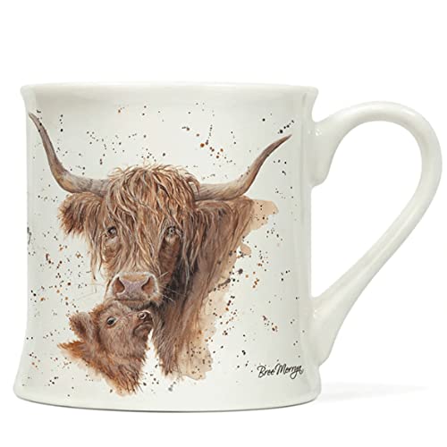 Bree Merryn Tasse aus feinem Porzellan, Motiv: Harmony Highland Cows Farm, 8,5 x 8 cm von Bree Merryn