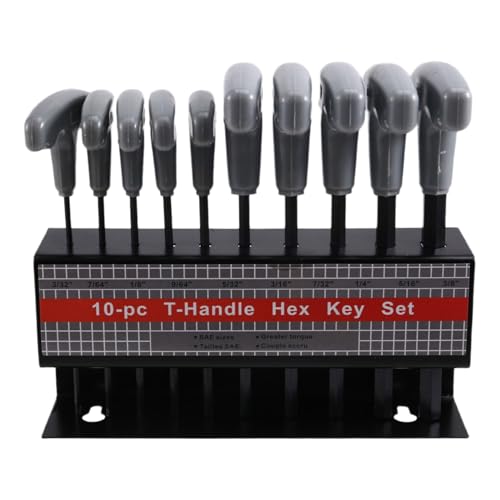 Breeshy 10-Teiliges T-Inbusschl¨¹sselset Imperial 3/32In-3/8In mit Organizer-Rack f¨¹r Kfz-Reparaturen von Breeshy