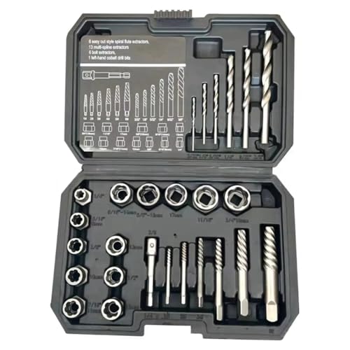 Breeshy 26-teiliges Schraubenausdreher-Set, Zentrierbohrer, Führung, Set zum Entfernen von gebrochenen und beschädigten Schrauben, Dropship Set Breeshy 26-teiliges Schraubenausdreher-Set, Zentrierbohrer, Führung, Set zum Entfernen von gebrochenen und beschädigten Schrauben, Dropship Set von Breeshy
