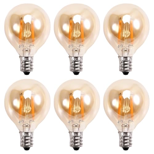Breeshy 6Stk 1,5W LED G40 Ersatzbirne 220V Retro Gold Dimmable für Innen- und Außenlichterketten E12 Sockel Breeshy 6Stk 1,5W LED G40 Ersatzbirne 220V Retro Gold Dimmable für Innen- und Außenlichterketten E12 Sockel von Breeshy
