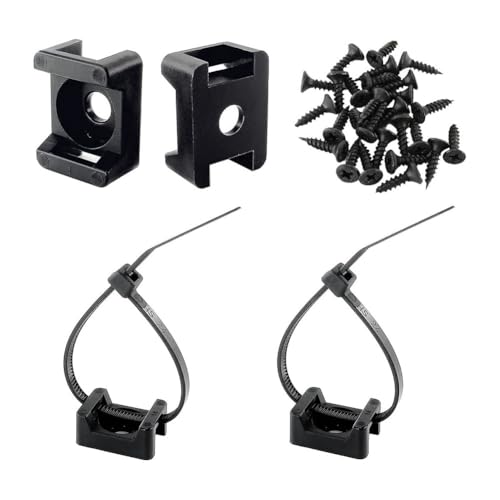 Breeshy HSaddle Kabelbinder-Basis-Set mit Schraubenloch, robustes Nylon-Kabelbinder-Set mit Schrauben, 15,2 cm (6 Zoll) und Schrauben, je 100 Stück von Breeshy
