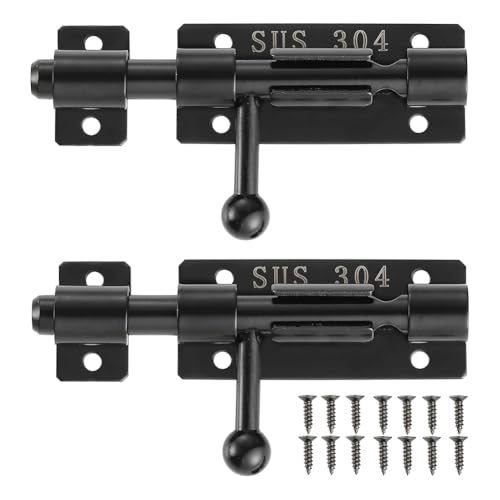 Breeshy Hochleistungsklang 304 Edelstahl 4 Mattschwarze F?sser Bolzent¨¹rverriegelung mit Vorh?ngeschlossloch, 2 Packung f¨¹r Zuverl?ssige Breeshy Hochleistungsklang 304 Edelstahl 4 Mattschwarze F?sser Bolzent¨¹rverriegelung mit Vorh?ngeschlossloch, 2 Packung f¨¹r Zuverl?ssige von Breeshy