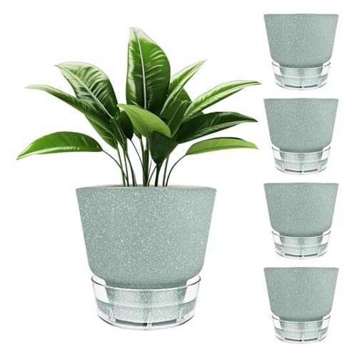 Breeshy Umweltfreundlich 6 Gr¨¹ne Selbstbewusstseinst?pfe mit Visuellem Wasserreservoir und Drainage, 5 f¨¹r Innen-/Au?en Breeshy Umweltfreundlich 6 Gr¨¹ne Selbstbewusstseinst?pfe mit Visuellem Wasserreservoir und Drainage, 5 f¨¹r Innen-/Au?en von Breeshy