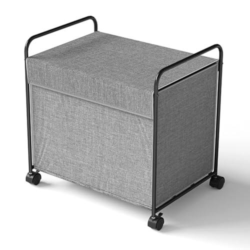 Breeshy Wäschekorb mit Rollen Rollbarer Wäschekorb Stahlrahmen mit Haushaltssortierbox von Breeshy