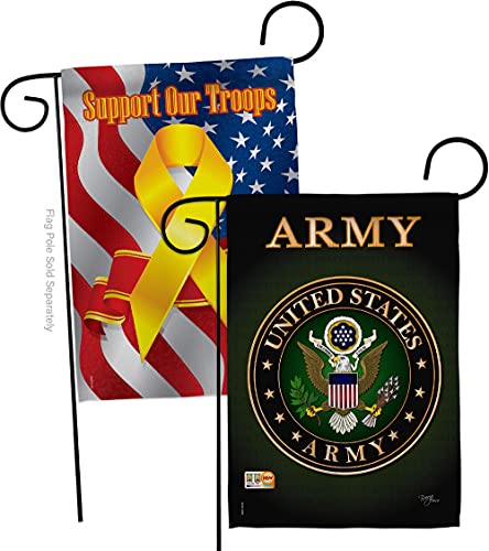 Armee-Gartenflagge – Pack Armed Forces Rangers United State American Military Veteran Retire Official Support Our Troops – Hausdekoration Banner für kleine Hof, Geschenk, doppelseitig, hergestellt in von Breeze Decor