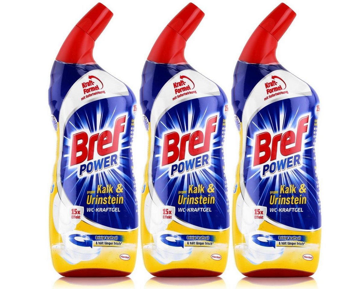 Bref Power Bref Power WC-Kraftgel gegen Kalk & Urinstein 750ml (3er Pack) WC-Reiniger von Bref Power