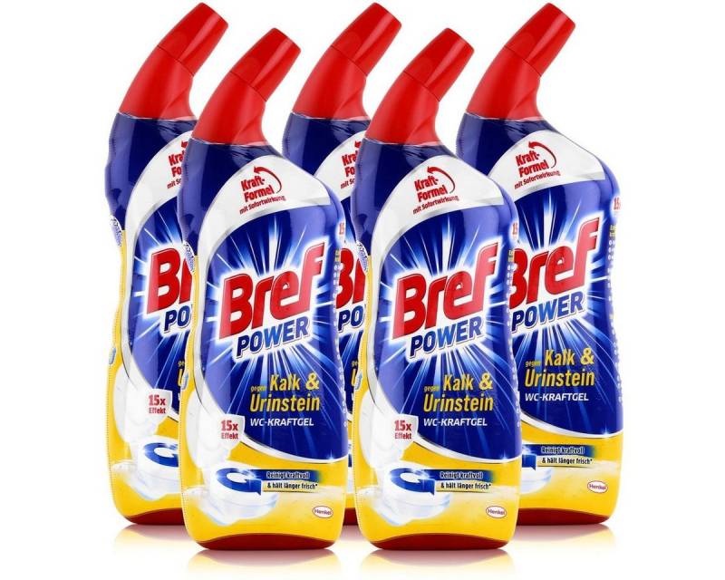 Bref Power Bref Power WC-Kraftgel gegen Kalk & Urinstein 750ml (5er Pack) WC-Reiniger von Bref Power