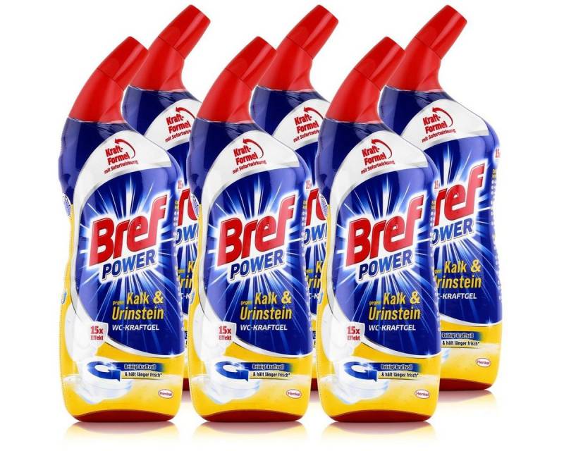 Bref Power Bref Power WC-Kraftgel gegen Kalk & Urinstein 750ml (6er Pack) WC-Reiniger von Bref Power