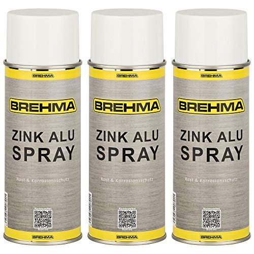 3x Zink Alu Spray Rostschutz Korrosionsschutz 400ml hell Grundierung von BREHMA