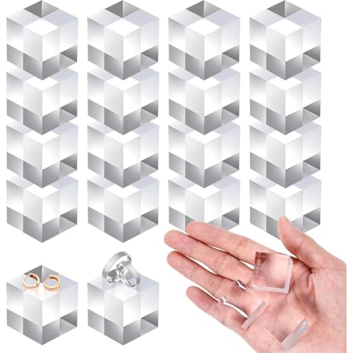 Breieenon Clear Acrylblöcke 16 Stcs Square Display Block Löschen Polierter Würfelschmuck Display Stand Showcase Halter Basis von Breieenon