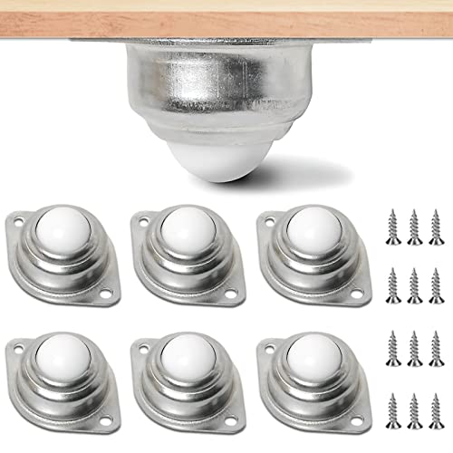 6 Stück Universal-Radkugeln, 2 Löcher, industrielle Kugelrollen, Kugellagerrolle, Lenkrollen mit Nylonkugel und 12 Schrauben, für Zuhause, Sofas, Vitrinen, Regale, Schränke 6 Stück Universal-Radkugeln, 2 Löcher, industrielle Kugelrollen, Kugellagerrolle, Lenkrollen mit Nylonkugel und 12 Schrauben, für Zuhause, Sofas, Vitrinen, Regale, Schränke von Brelet