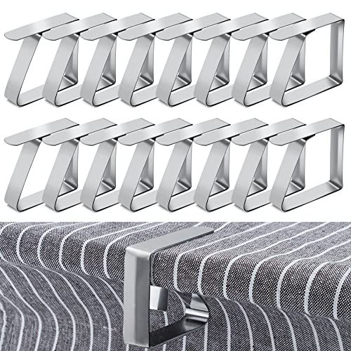 Brelet 16 Stück Tischdecke, Clip aus Edelstahl, 5 x 4 cm, Tischtuchhalter. Gadget für Tischdecke. Federclip für Tischdecke, unsichtbar, für Outdoor-Picknick-Partys (für Tische bis zu 3 cm Dicke) von Brelet