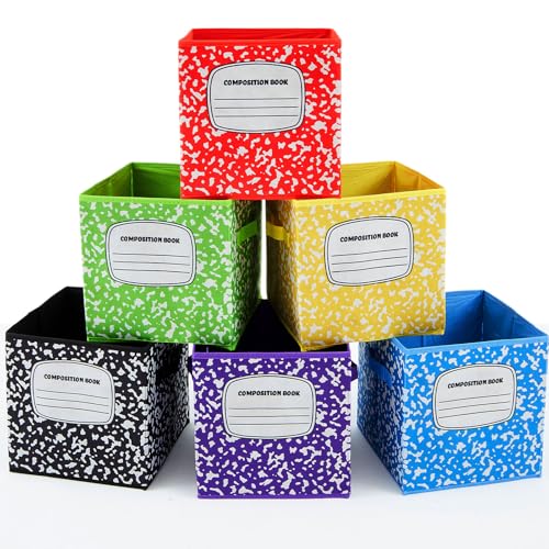Breling Aufbewahrungskörbe aus Stoff, 27,9 cm, bunt, für Notizbuch, Würfelkorb, Regenbogenfarben, Klassenzimmer, Buchkorb mit Griff, für Klassenzimmer, Büro, Zuhause, 6 Stück Breling Aufbewahrungskörbe aus Stoff, 27,9 cm, bunt, für Notizbuch, Würfelkorb, Regenbogenfarben, Klassenzimmer, Buchkorb mit Griff, für Klassenzimmer, Büro, Zuhause, 6 Stück von Breling