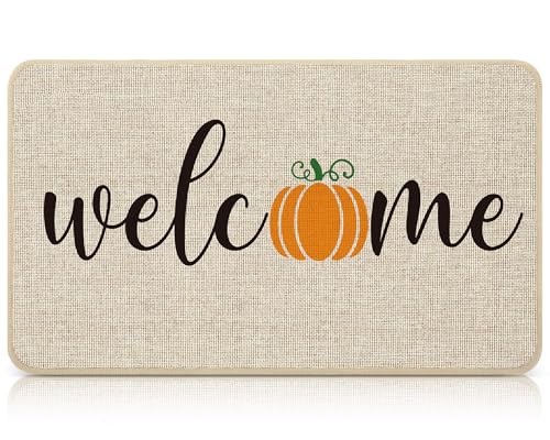 Breling Home Sweet Willkommensmatte, Kürbis-Fußmatte, für drinnen und draußen, dekorative Matten mit rutschfester Gummi-Rückseite, für Halloween, Tür, Zuhause, Eingang, Küche (Willkommen) von Breling