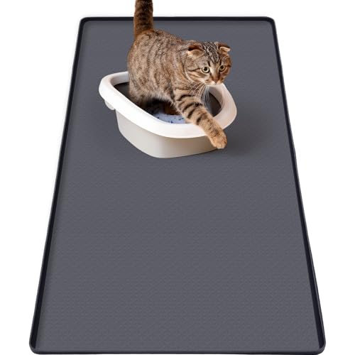 Breling Silikon-Katzenstreu-Matte, extra groß, 130 x 65 cm, wasserdichte Katzenstreu-Matte zur Streukontrolle, leicht zu reinigen und weich auf den Katzenpfoten, rutschfeste Unterlage, um den Boden Breling Silikon-Katzenstreu-Matte, extra groß, 130 x 65 cm, wasserdichte Katzenstreu-Matte zur Streukontrolle, leicht zu reinigen und weich auf den Katzenpfoten, rutschfeste Unterlage, um den Boden von Breling