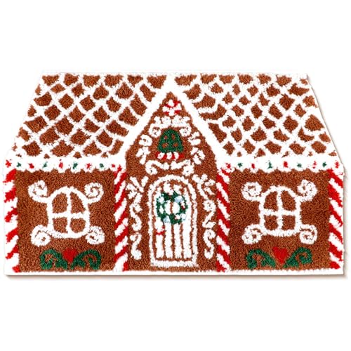 Breling Weihnachtlicher Lebkuchenhaus-Teppich, Lebkuchenhaus, Fußmatte, rutschfest, weich, getuftet, saugfähig, Badezimmerteppich für Haustür, Wohnzimmer, 71 x 41 cm Breling Weihnachtlicher Lebkuchenhaus-Teppich, Lebkuchenhaus, Fußmatte, rutschfest, weich, getuftet, saugfähig, Badezimmerteppich für Haustür, Wohnzimmer, 71 x 41 cm von Breling