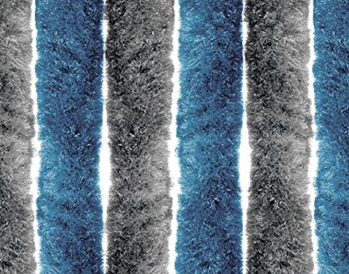 Flauschvorhang Silber/Blau 90 x 200 cm Vorhang von Brema