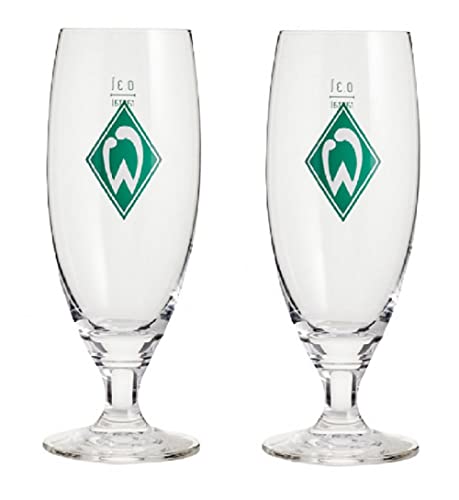 Bremen SV Werder Pilstulpe 2er Set Pilsglas Bierglas Glas - Plus Lesezeichen I love von Bremen