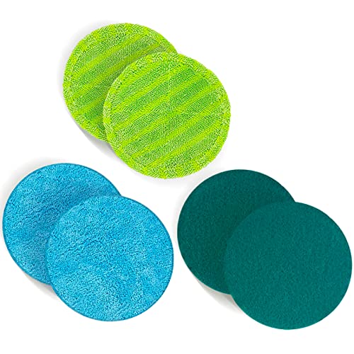 6 Stück ⌀ 16cm Mikrofaser Ersatz Mopp Pads | Universal geeignet für Hurricanes Floating Mop M30457, Dyson | Akku Wischer Ersatzpads Wischpads (Universal Set 1) von BremerLuft