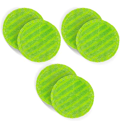 6 Stück ⌀ 16cm Mikrofaser Ersatz Mopp Pads | Universal geeignet für Hurricanes Floating Mop M30457, Dyson | Akku Wischer Ersatzpads Wischpads Grün von BremerLuft