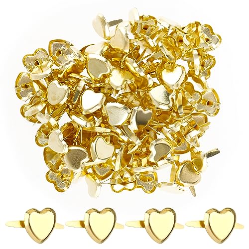 100 Stück Mini Herzförmige Brads Musterbeutelklammern Herz Musterklammern Metall Scrapbooking Brads Verschlussklammern Musterklammern Für Schule Büro Papier Briefklammern Basteln Handwerk DIY von Bremorou