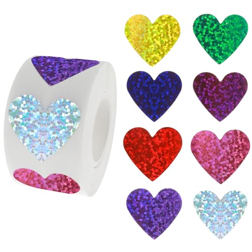 Bremorou 1000 Stück Glitzernde Herz Aufkleber, Multicolor, 2,5 cm, Wasserdicht, Für Valentinstag, Hochzeit, Geschenkbeutel, Diy Handwerk Bremorou 1000 Stück Glitzernde Herz Aufkleber, Multicolor, 2,5 cm, Wasserdicht, Für Valentinstag, Hochzeit, Geschenkbeutel, Diy Handwerk von Bremorou