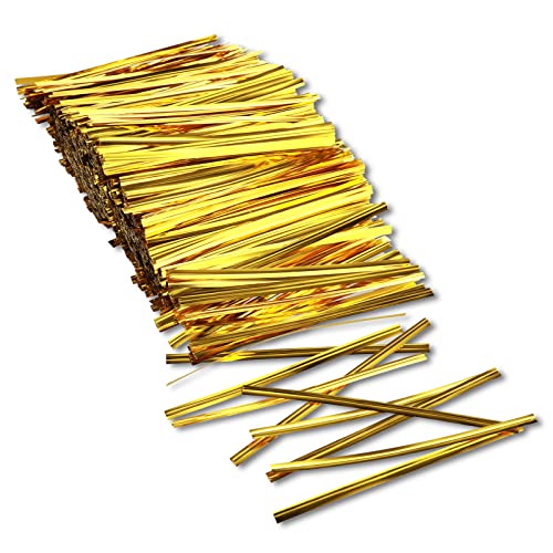 1000 Stück Twist Ties Metallischen Bindebaender Verschluss Für Tüten Gold Bindebaender Tütenclips Verschlussstreifen Bindestreifen Für Bäckerei Süßigkeitentüten Plätzchen Schokolade(3.9inch) 1000 Stück Twist Ties Metallischen Bindebaender Verschluss Für Tüten Gold Bindebaender Tütenclips Verschlussstreifen Bindestreifen Für Bäckerei Süßigkeitentüten Plätzchen Schokolade(3.9inch) von Bremorou