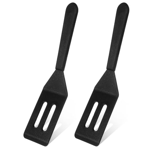 2 Stück Antihaft Silikon Servierwender Pfannenwender Silikon Silikonspatel Mini Bratenwender Gummi Pfannenwender Kunststoff Für Küche Kochspatel Backen Kochgeschirr Utensilien Set Schwarz von Bremorou
